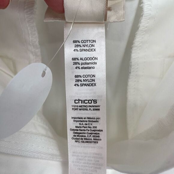 Chico’s Cuffed Bermuda Shorts White NWT Size 16 - Picture 6 of 7